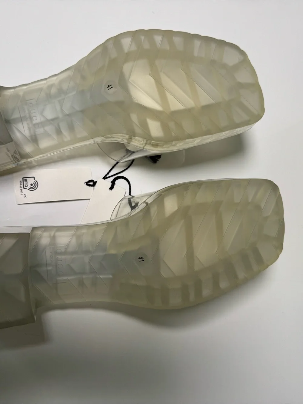 Gucci transparent rubber